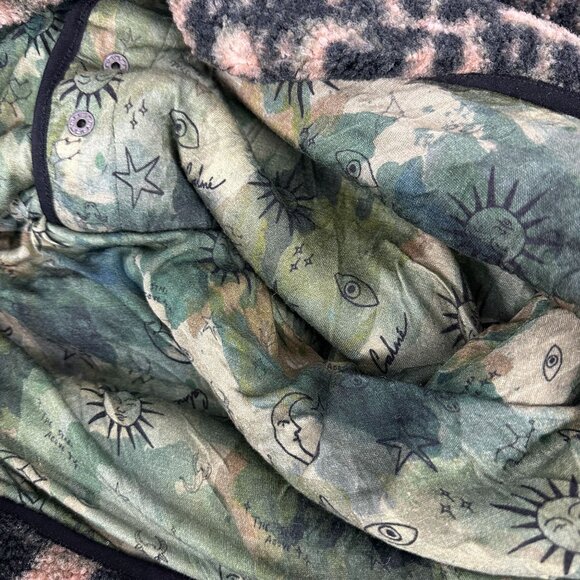 Calme XXL Printed Fleece Jacket Camouflage Pattern Polyester & Bamboo - Picture 12 of 13